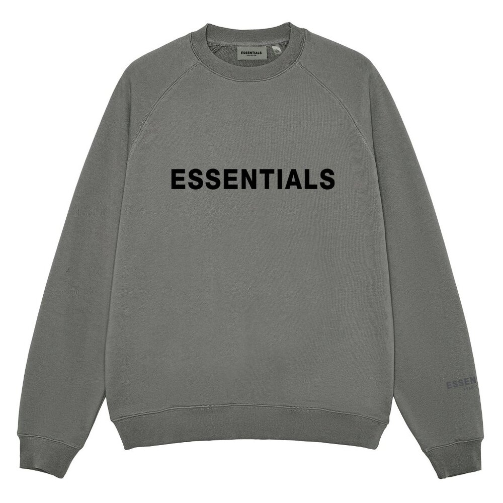 Fear of God Essentials Silicone Letter Crew Neck Pullover Sweatshirt